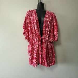 Victoria's Secret Red and White Kimono Swim Coverup